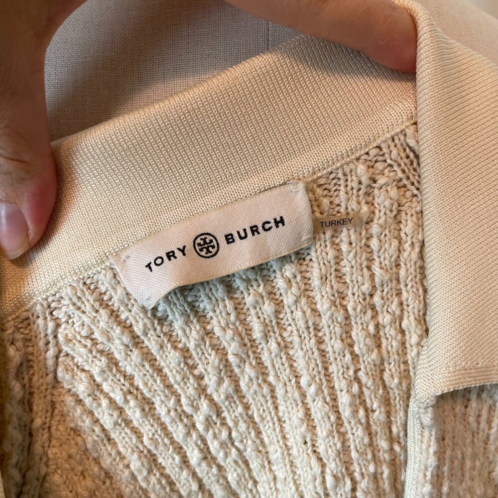 TORY BURCH Ribbed Pleated Knit Sweater Midi Skirt Matching Set \\ M - Picture 9 of 13